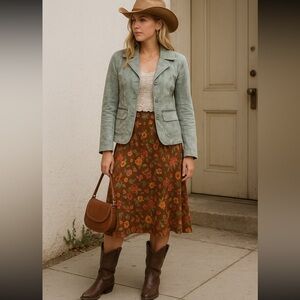 Nuage light green suede leather jacket